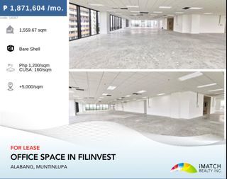 For Lease: Bare Office Spaces in One Trium Tower, Alabang Muntinlupa City