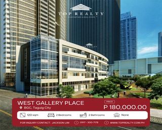 For Rent: Brand New 2BR Condo in BGC, Taguig City at West Gallery Place