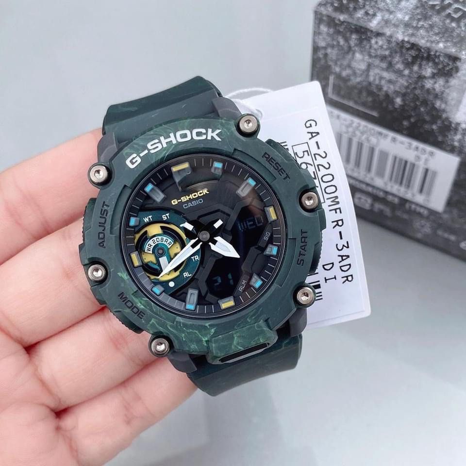 ga2200mfr-3a (Category: Men's Watches) located in Manila. Submitted by seikowatchfactory (Listing ID 1300871866, Image 3). Description: Brand New in Box Authentic Gshock 10/10 Model: Gshock GA2200MFR-3A Price: 5350 pesos Specifications: Case Size: 50.8 x 47.1 x 13.1mm Case and Bezel material: Resin Weight: 57g Resin Band Shock Resistant Carbon Core Guard Structure 200-meter Water Resistance Approx. battery life: 3 years on SR726W x 2 Mineral Glas