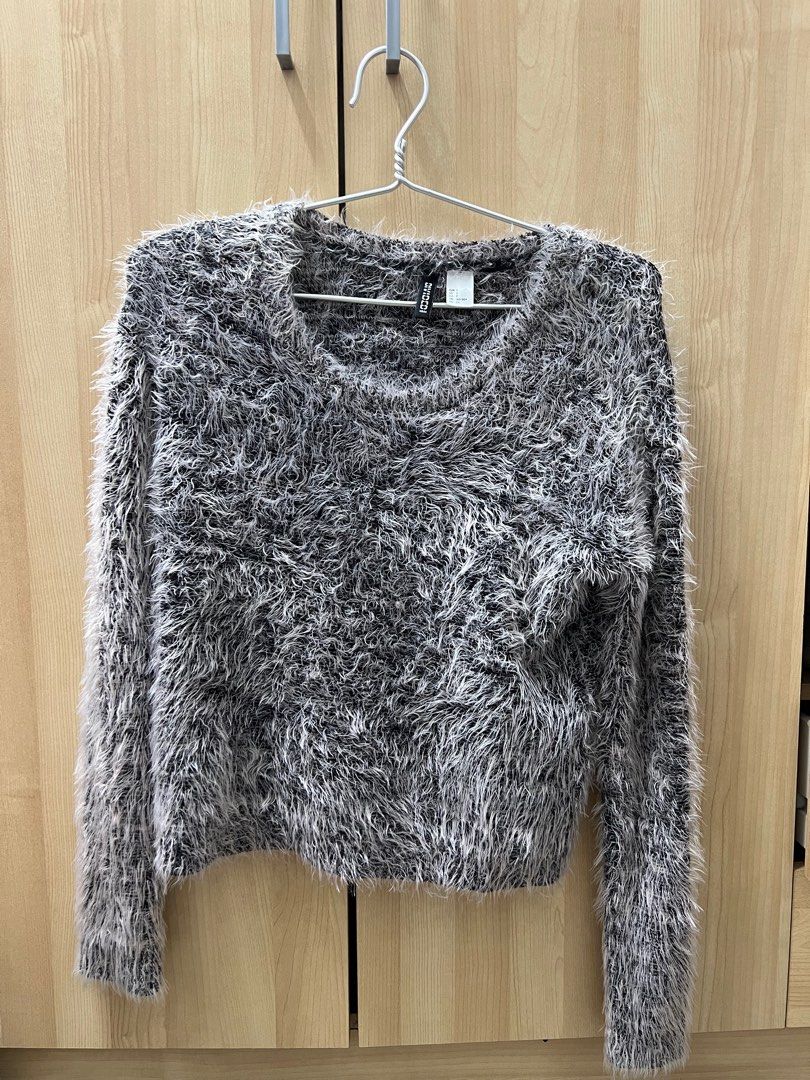 Glitter fluffy Sweater Dividd H M Women s Fashion Tops Longsleeves on Carousell