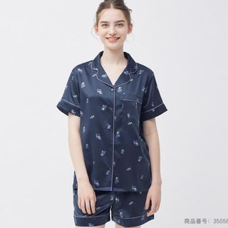 Grapes Satin Pajama Set — GU by Uniqlo [ Pre-order from Japan ]