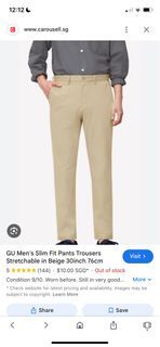 GU Men’s Slim Fit Pants Trouser Chino