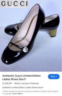 Gucci Mary Jane in Patent Pearl Pumps EUR36