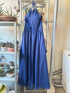 Halter type Long Dress Dark Blue