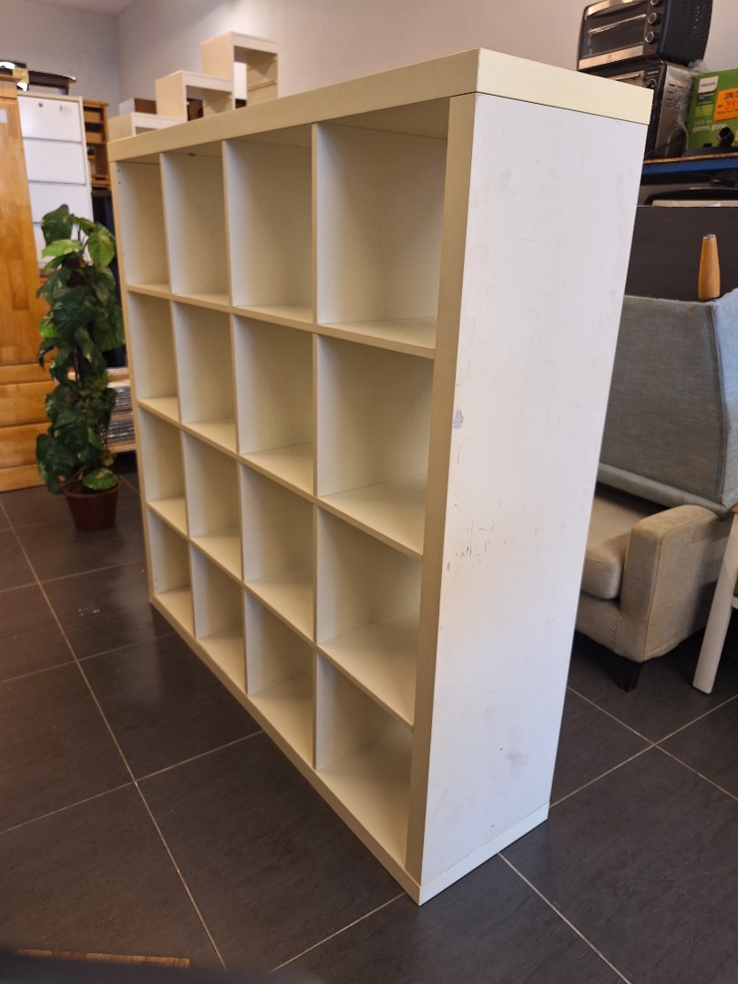 IKEA KALLAX Shelving unit & 6 Branas Rattan Basket, white, Unit Rak IKEA KALLAX & 6 Bakul