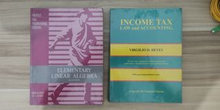 Income Tax Law and Accounting & Elementary Linear Algebra Book