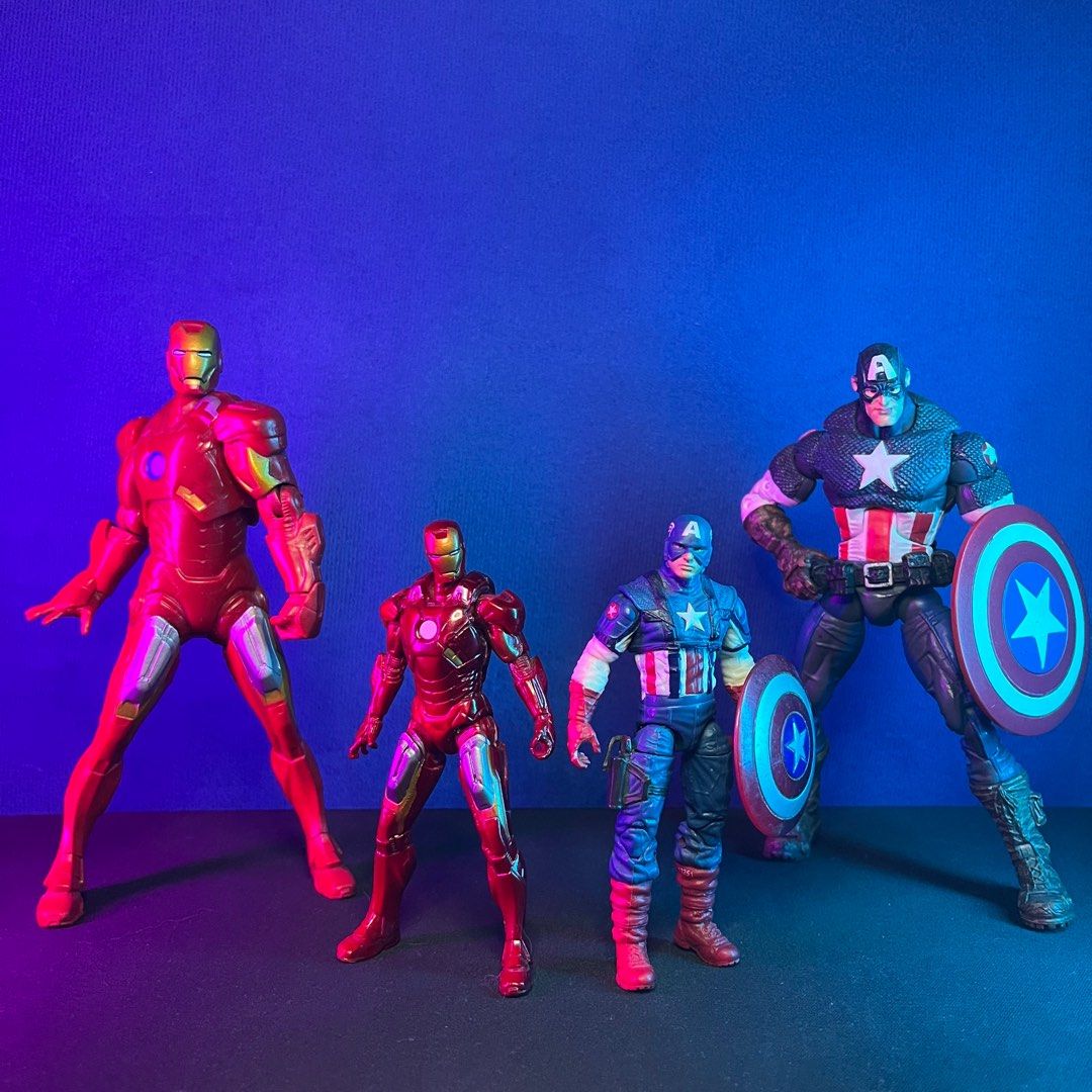 Iron Man & Captain America Set (Category: Figurines & Statues) located in Davao. Submitted by haallouu (Listing ID 1300851147, Image 1). Description: Condition: Loose Mighty Battlers Iron Man 3.75” Iron Man & Cap ToyBiz Captain America Strictly sold as set. Take all for ₱1000.