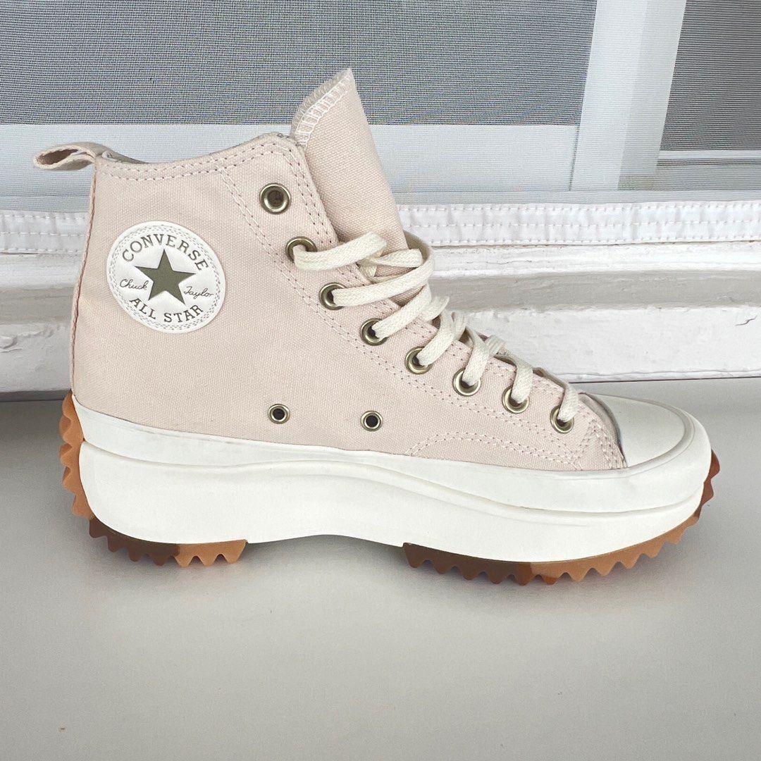 Ivory Beige High Cut Platform Converse Chuck Taylor All Star Run Star Hike Shoes