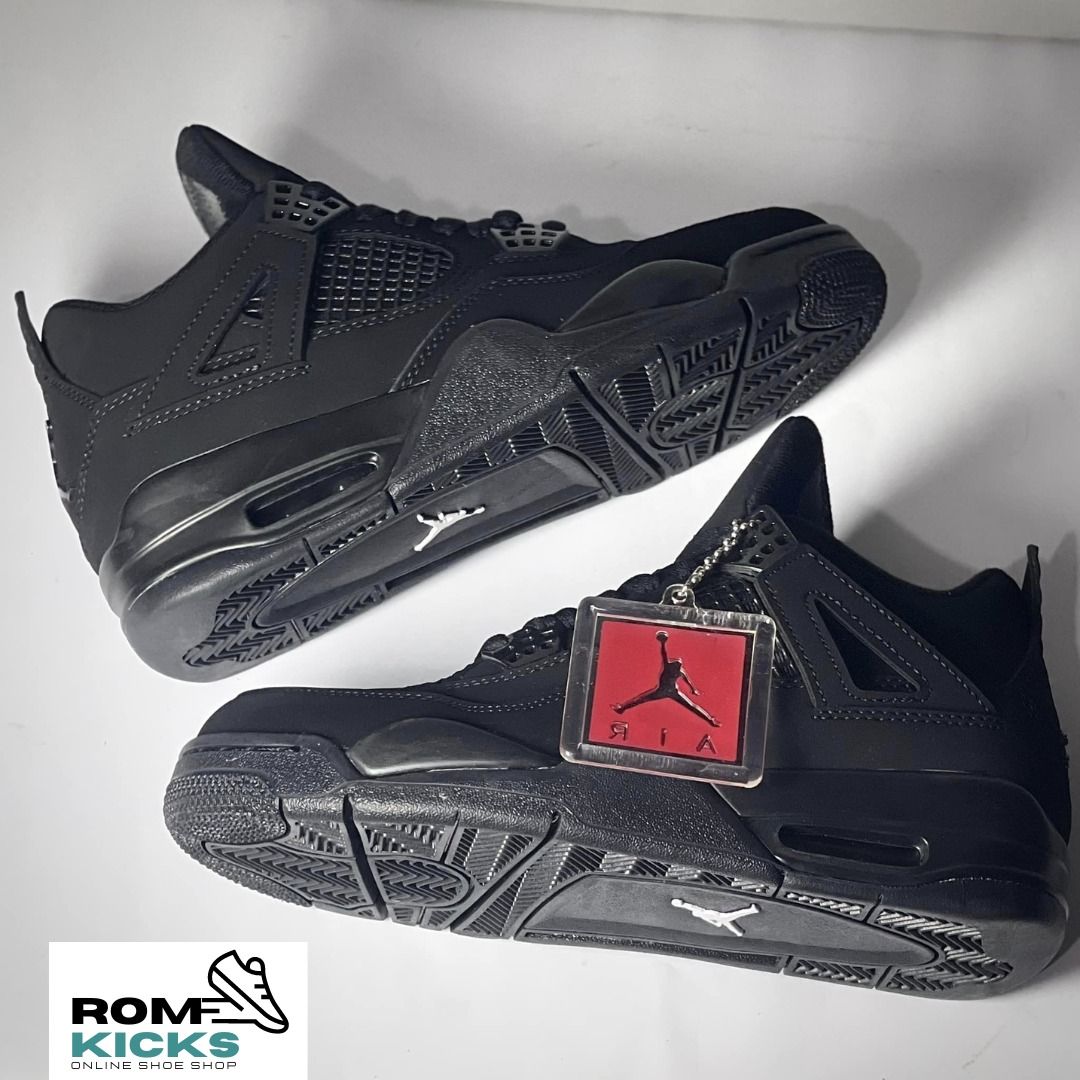 JORDAN 4 TRIPLE BLACK Men s Fashion Footwear Sneakers on Carousell