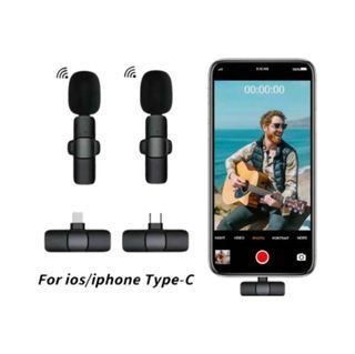 K8 Vlog Wireless Lavalier Microphone for IPhone and Type C Noise Reducing Microphone