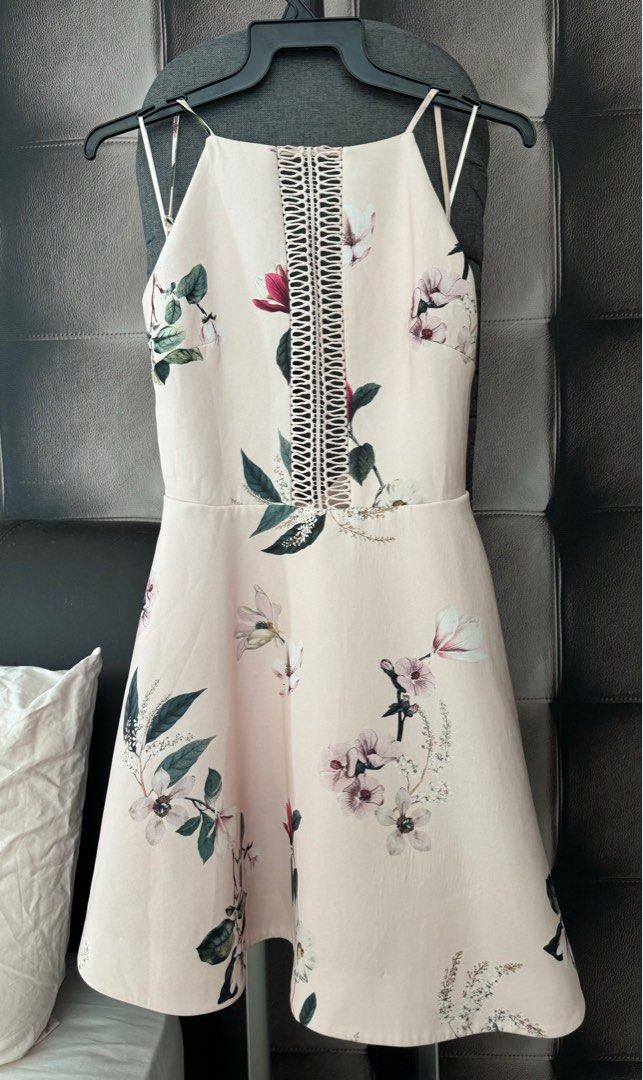 Keepsake Pink Floral backless Dress