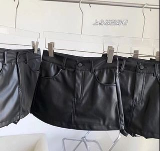 Leather Skirt with Shorts (Skort) - Medium