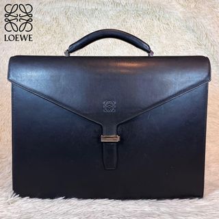 LOEWE Briefcase Box Calf Black Leather Business