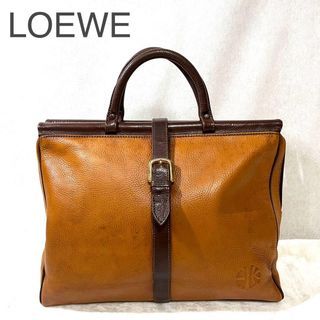 LOEWE Business Bag Briefcase Genuine Leather Camel Brown