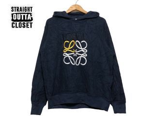 LOEWE EMBROIDERED LOGO INSIDE-OUT HOODIE