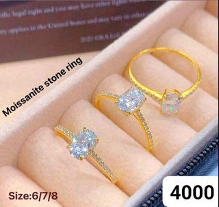 Moissanite Engagement Ring in 18Karat Saudi Gold