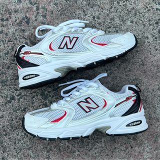 NEW BALANCE 530 v2 retro " white silver red " for womens (  size 7 us womens )