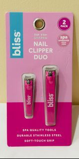 NEW! BLISS TIP TOP SHAPED NAIL CLIPPER DUO - SPA QUALITY DURABLE STAINLESS STEEL