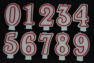 Number Candle / Birthday Candle (Red Border)