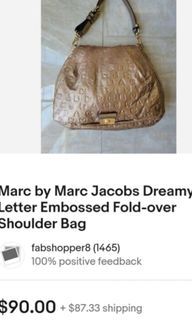 Orig MARC JACOBS emboossed dreamy letters bag