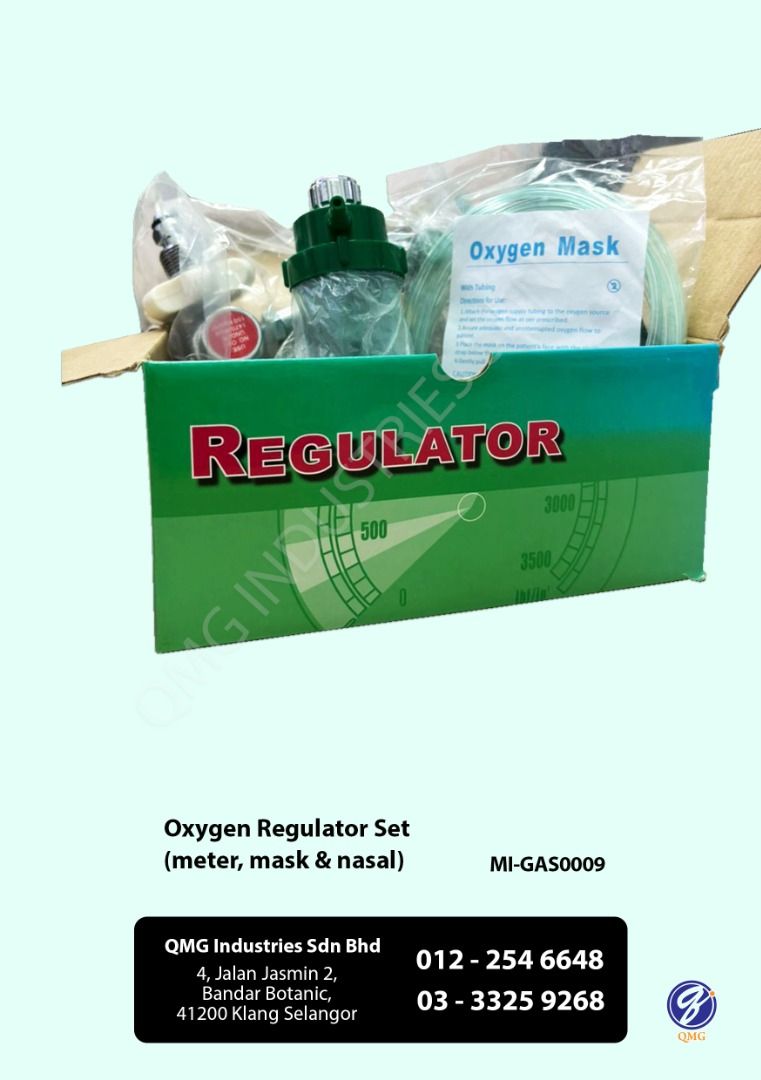 Oxygen Regulator Set - Mask & Nasal (QMG), Health & Nutrition, Medical ...