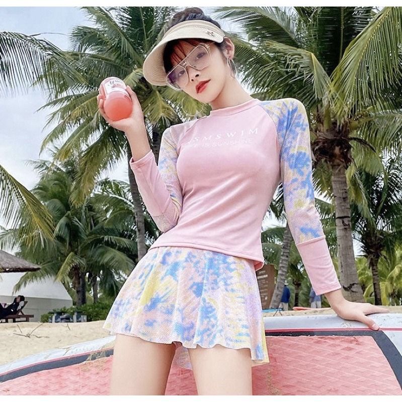 Pastel Color Cute Swimsuit for women short sleeves and long sleeves swimwear beachwear Ready stock SB1114 Women s Fashion Swimwear Rash Guard on Carousell
