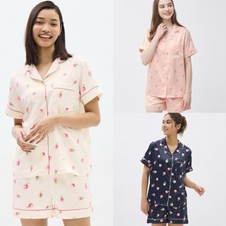 Peach Satin Pajama Set — GU by Uniqlo [ Pre-order from Japan ]