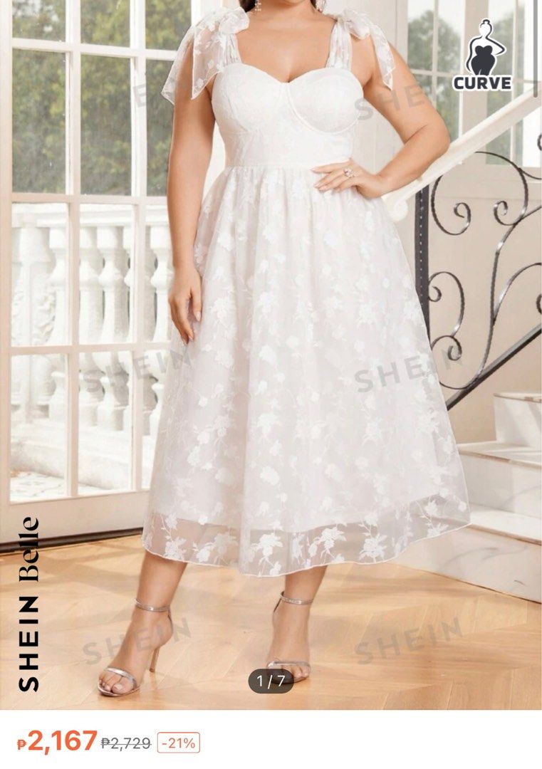 White graduation dress plus size discount