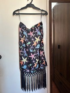 Pomelo Starfish Fringe Midi Skirt