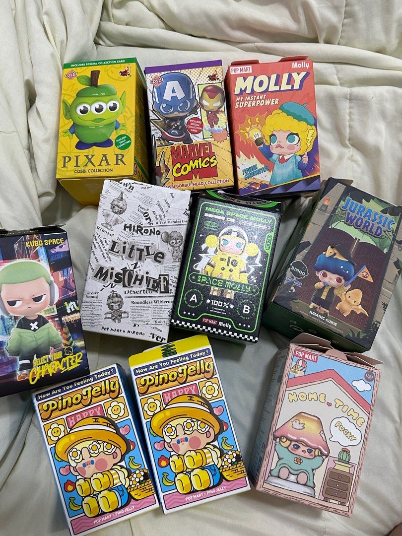 POPMART AND COSBI (Category: Designer & Blind Box Toys) located in Manila. Submitted by bblaiirr (Listing ID 1300920815, Image 1). Description: Hello, Everyone! 🪷 QUITTING SALE!! (bought all of these just last month) focusing now on hipp ers ☺️ ALL BOXES ARE UNSEALED EVEN THE FOIL BUT ALL OF THEM HAVE THEIR: ✔️ BOX ✔️ FOIL ✔️ CARD ✔️ ACCESSORIES ‼️ COMPLETE DM ME FOR MORE INFO CAN DO VC LALAMOVE AND GCASH ONLY!! PRICES SLIGHTLY NEGOTIABLE!! BUY 