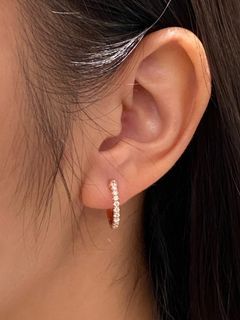 (PRE-ORDER ONLY) Diamond Hoop Earrings