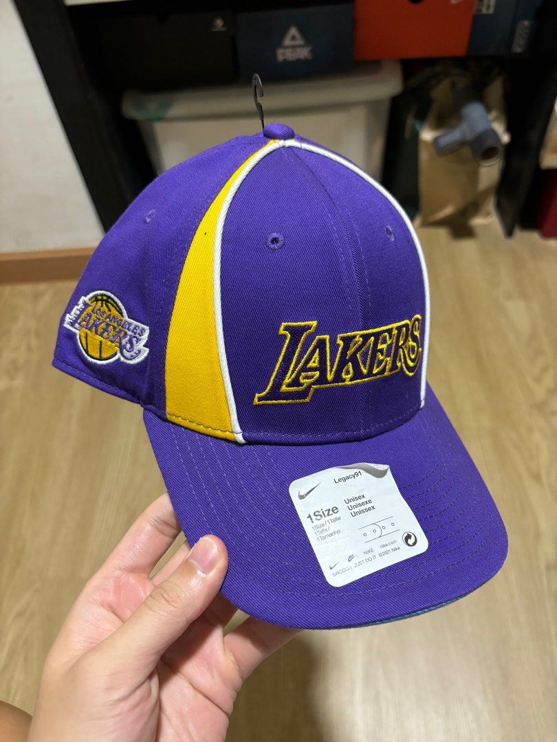 RARE Nike Legacy91 NBA 75th Anniversary Los Angeles Lakers Hat Cap Purple  Gold