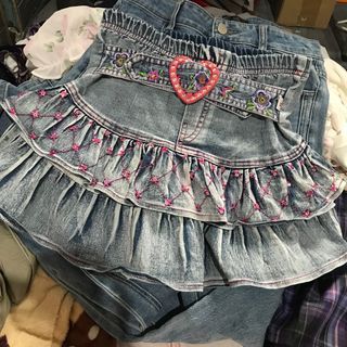 rare vintage y2k layered sequins heart flower adjustable belt mini skirt