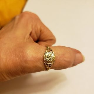 Sale price, Size 9, 10k vintage angel ring