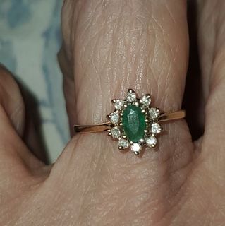 Sale,Size 5, vintage emerald 14k ring read desc