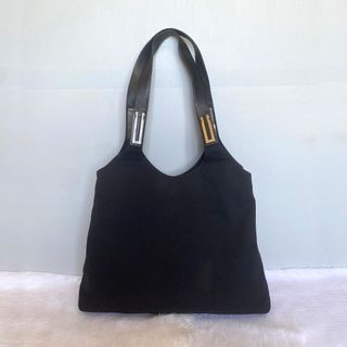 Salvatore Ferragamo Black Nylon & Leather Hobo Shoulder Bag