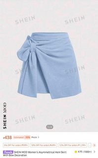 SHEIN MOD Asymmetrical Hem Skirt Light Blue