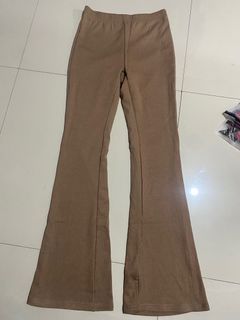 SHEIN y2k brown flare pants knitted