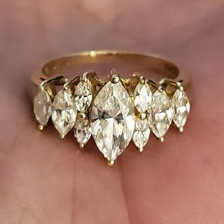Siize 7 vintage 14k ring cz diamonds