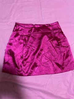 silk hot pink skirt