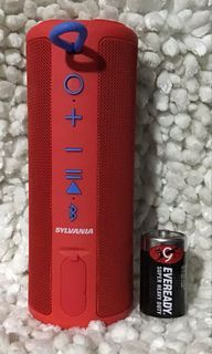 SYLVANIA SP953-RED Rubber-Finish Bluetooth Speaker with Cloth Trim