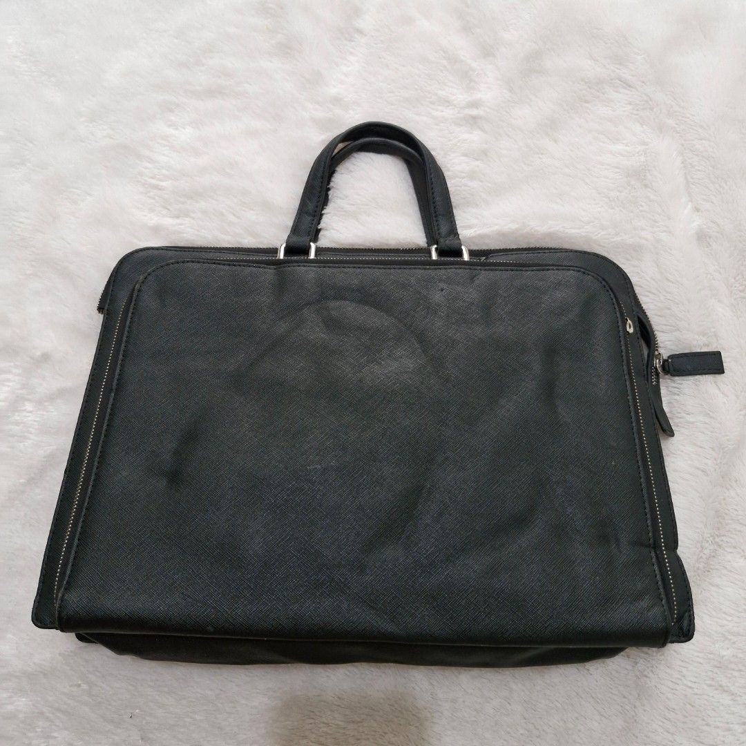 TAS LAPTOP TAS KERJA TAS TENTENG PRADA SAFFIANO BLACK