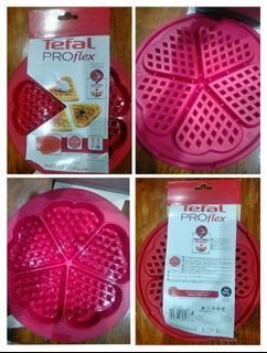 Tefal ProFlex Waffles Tin French Brand Original No BPA 100% High Quality Made in France Temperature Resistant Silicone Platinum Non-stick Rigid Ring No Droop Baking Essential Bakeware Bakers Bake Cooks Chef Cook Waffle Chefs Tool