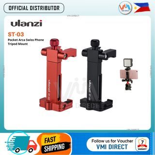 Ulanzi ST-03 Folding Metal Phone Tripod Mount Clamp Holder with Cold Shoe Mount for Microphone Light