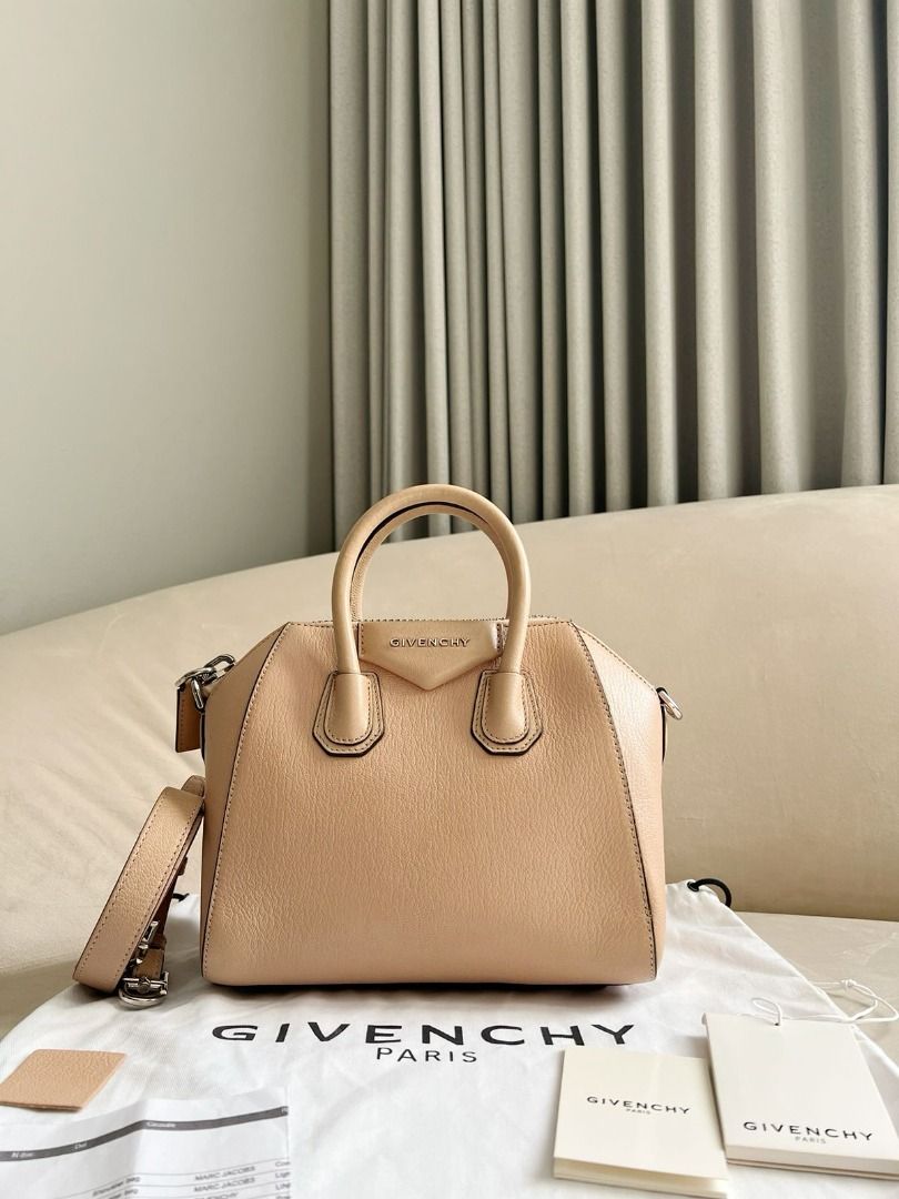 VGC Givenchy mini antigona powder beige 2018 Db tag booklet sample leather rec multi Barang Mewah Tas Dompet di Carousell