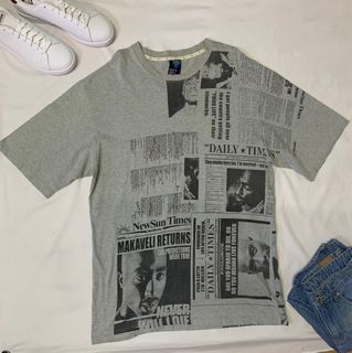 Vintage makavelli tupac newspaper shirt