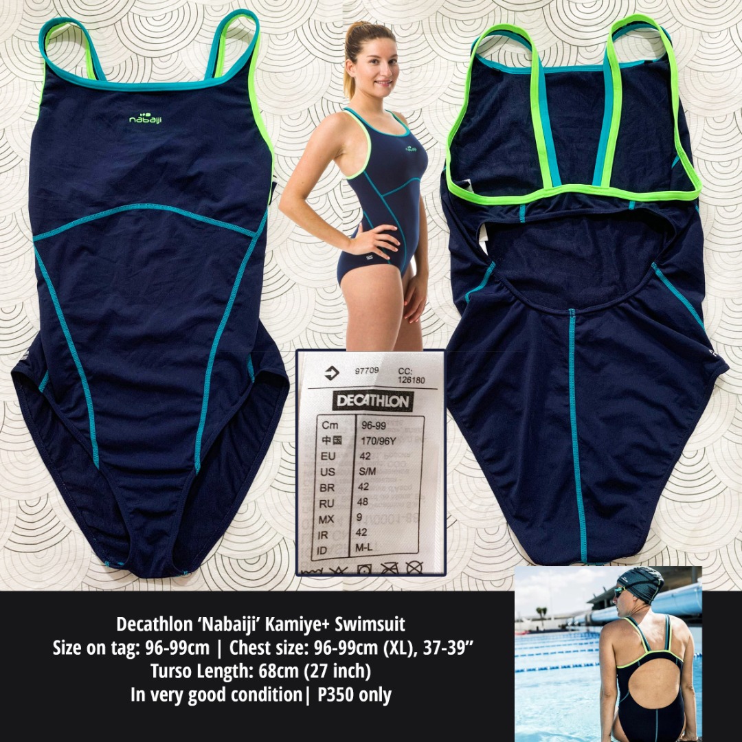 XL Decathlon Nabaiji Kamiye Swimsuit Chest size 96 99cm XL 37 39 Women s Fashion Swimwear Bikinis Swimsuits on Carousell