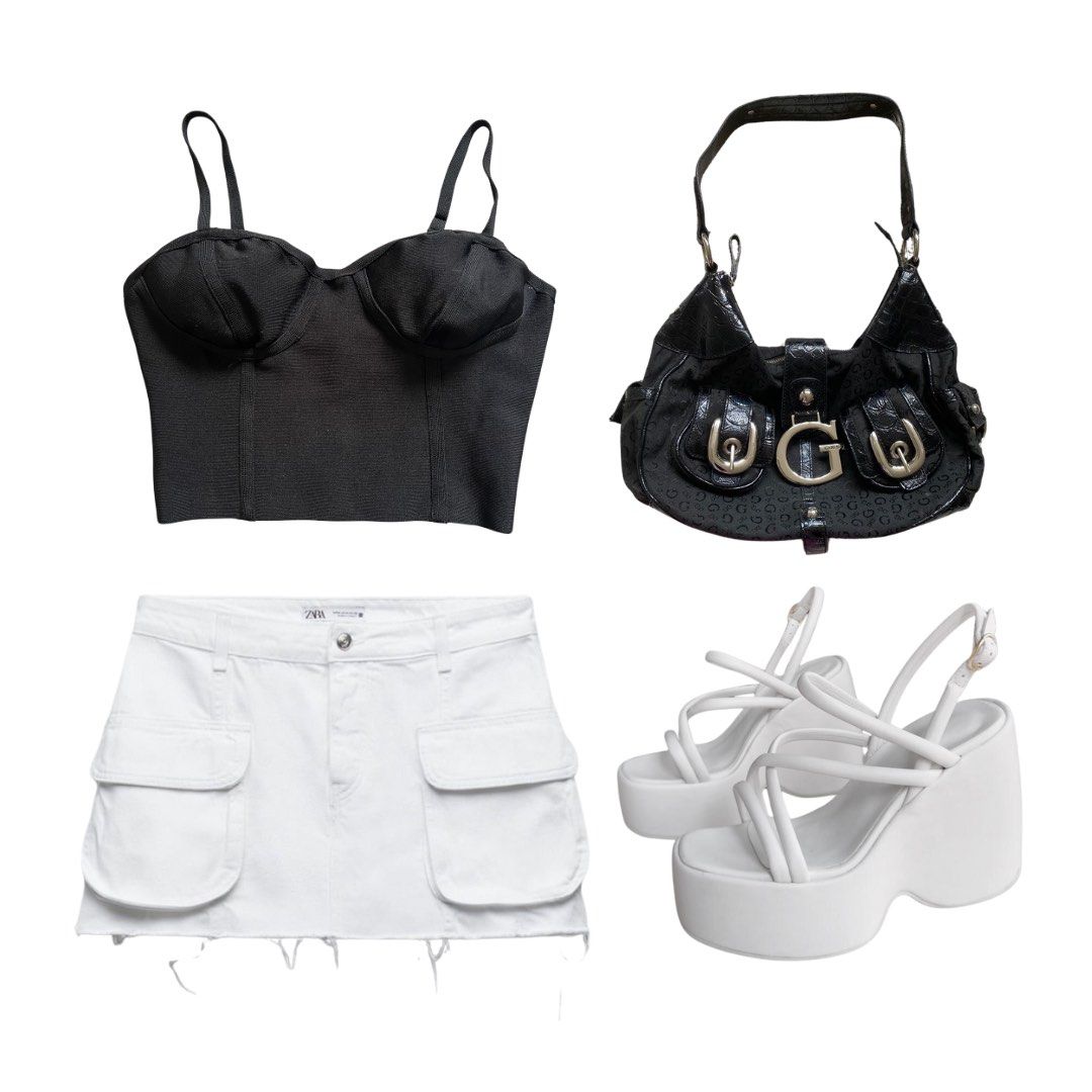 Y2K Black bustier corset croptop (Category: Sleeveless) located in Imus. Submitted by feedworthyph (Listing ID 1300864139, Image 1). Description: S-M / 32a Bust P.S. Bottoms, shoes and accessories not included Payment first via gcash.