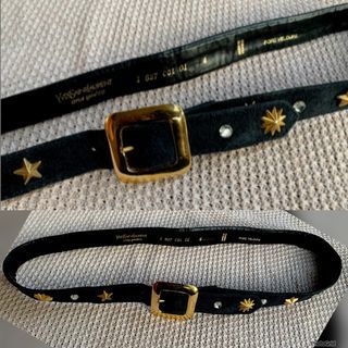 YSL Limited edition Belt. Vintage belt . Yel Porc velours belt