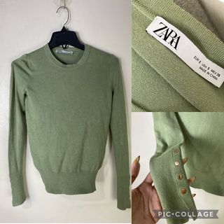 Zara gold buttons knit top